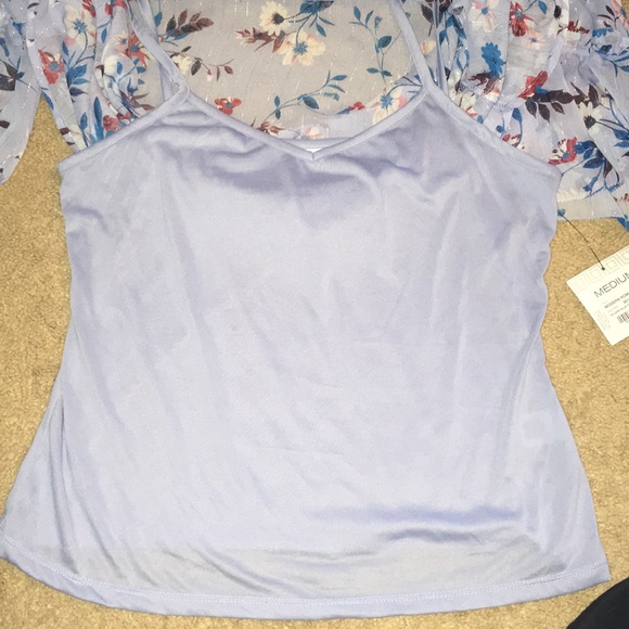 Blue Floral Top sz M Liz Claiborne - Picture 5 of 7